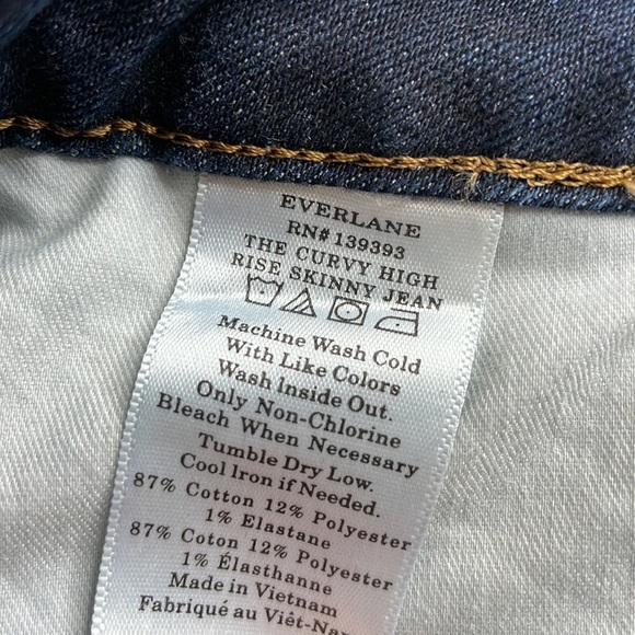 Everlane The Curvy HIgh Rise Skinny Jean 23 Crop Dark wash - Picture 3 of 9